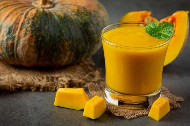 gut healing pumpkin smoothie in a glass